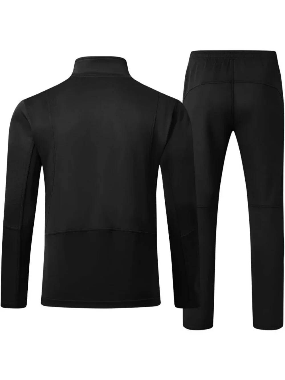 Men's 2 Piece Suit Black Slant Pocket Long Sleeve Sweatsuits Full Zip Sets